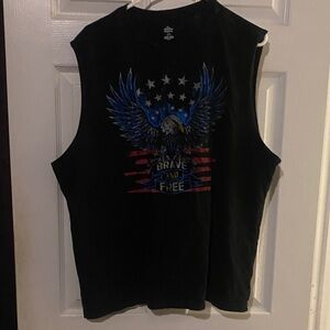 Black Sleeveless Graphic Shirt